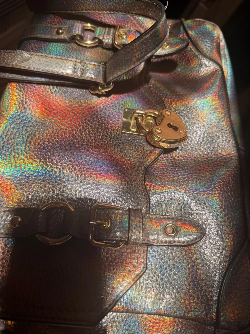 🔥Rare Vtg Juicy Couture Satchel Metallic Bag Heart Locket Crossbody Y2K